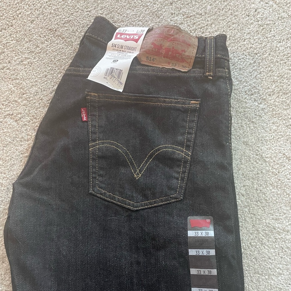 Levi's Black Slim Straight Jeans with Classic Design